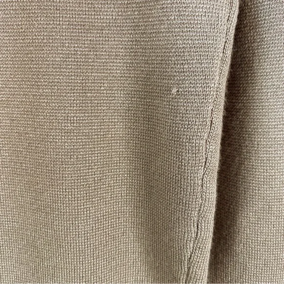 Abercrombie & Fitch Tan Brown Knit Square Neck Zip Sweater Top